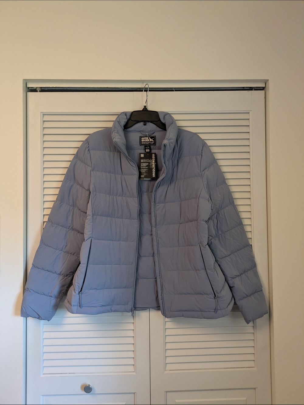 NWT Eddie Bauer Light Blue Quilted Puffer Jacket for Women